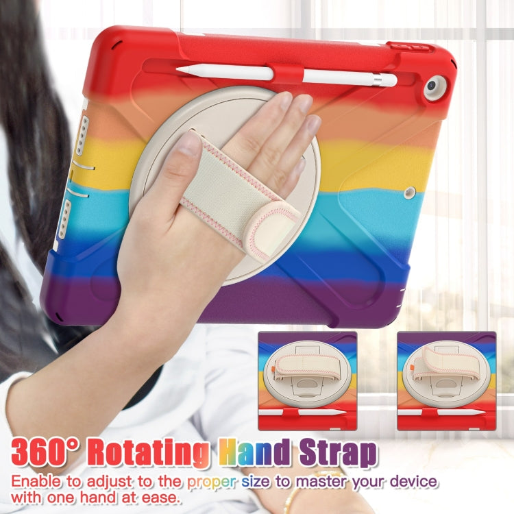 For iPad 10.2 2021 / 2020 / 2019 Silicone + PC Protective Case with Holder & Shoulder Strap