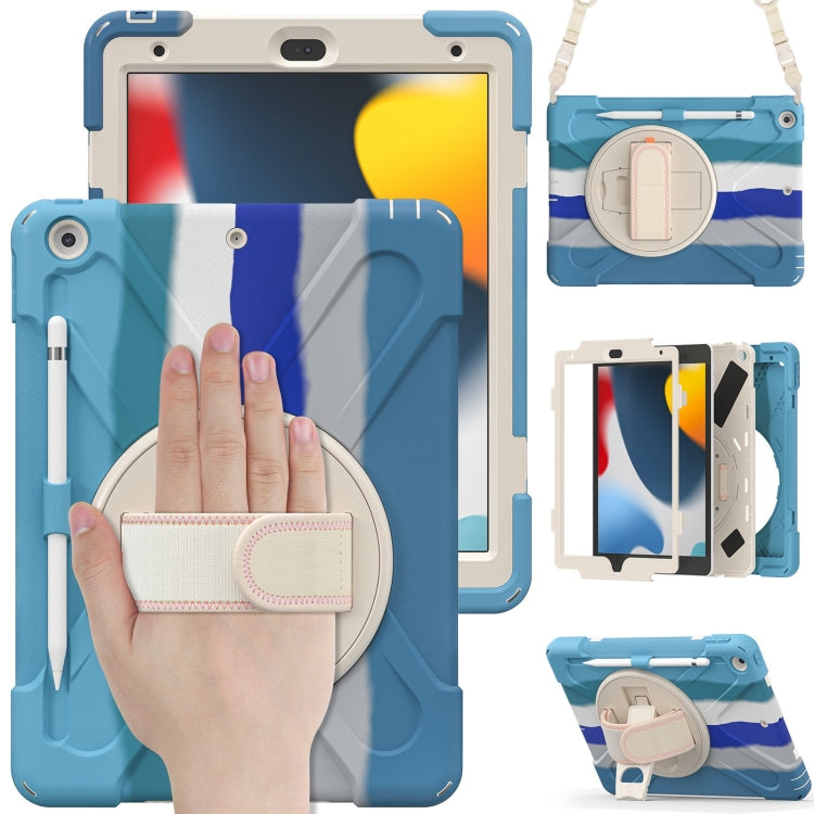 For iPad 10.2 2021 / 2020 / 2019 Silicone + PC Protective Case with Holder & Shoulder Strap