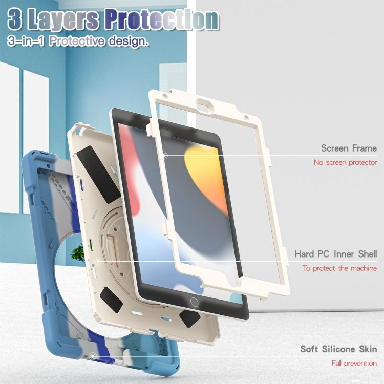 For iPad 10.2 2021 / 2020 / 2019 Silicone + PC Protective Case with Holder & Shoulder Strap