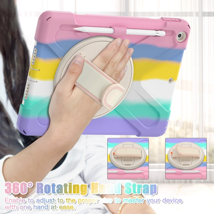 For iPad 10.2 2021 / 2020 / 2019 Silicone + PC Protective Case with Holder & Shoulder Strap