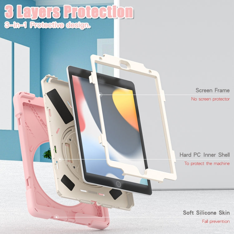 For iPad 10.2 2021 / 2020 / 2019 Silicone + PC Protective Case with Holder & Shoulder Strap