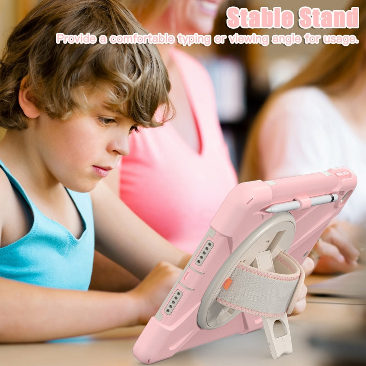 For iPad 10.2 2021 / 2020 / 2019 Silicone + PC Protective Case with Holder & Shoulder Strap