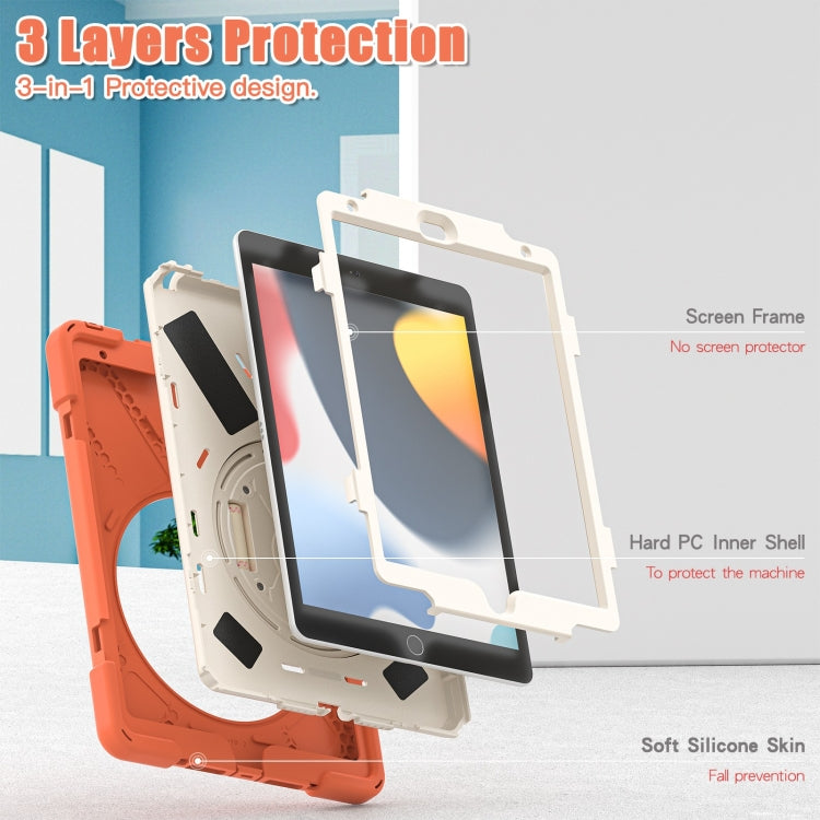 For iPad 10.2 2021 / 2020 / 2019 Silicone + PC Protective Case with Holder & Shoulder Strap