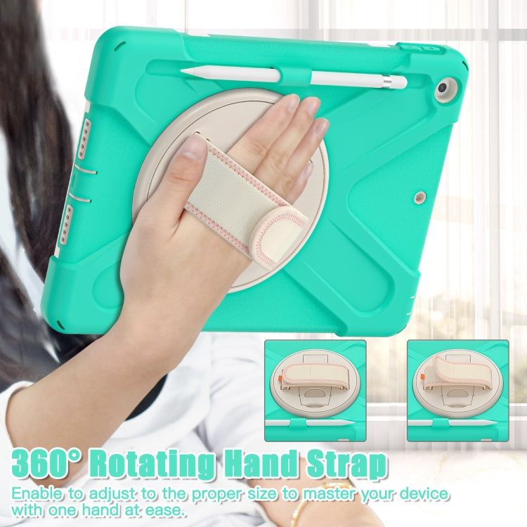 For iPad 10.2 2021 / 2020 / 2019 Silicone + PC Protective Case with Holder & Shoulder Strap