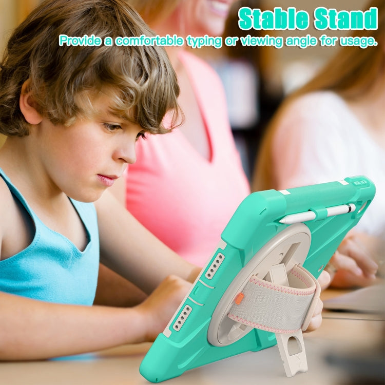 For iPad 10.2 2021 / 2020 / 2019 Silicone + PC Protective Case with Holder & Shoulder Strap