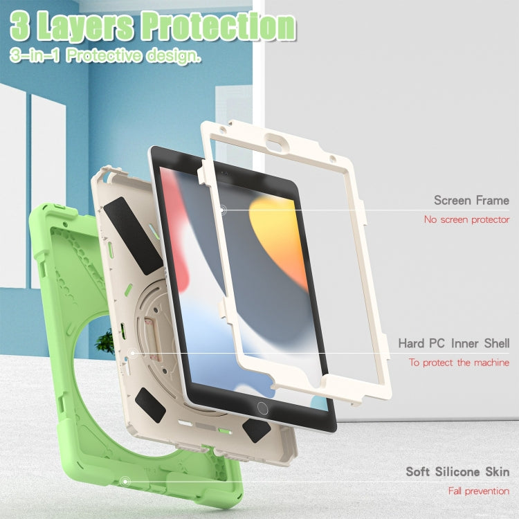 For iPad 10.2 2021 / 2020 / 2019 Silicone + PC Protective Case with Holder & Shoulder Strap