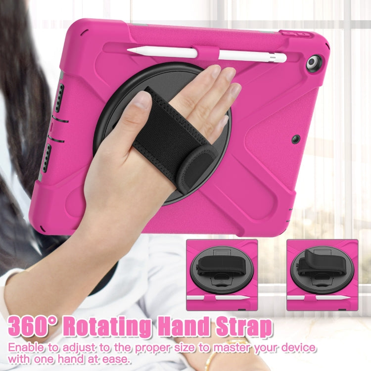 For iPad 10.2 2021 / 2020 / 2019 Silicone + PC Protective Case with Holder & Shoulder Strap