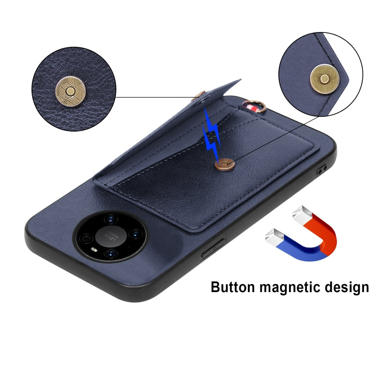 For Huawei Mate 40 Litchi Texture Silicone + PC + PU Leather Back Cover Shockproof Case with Card Slot