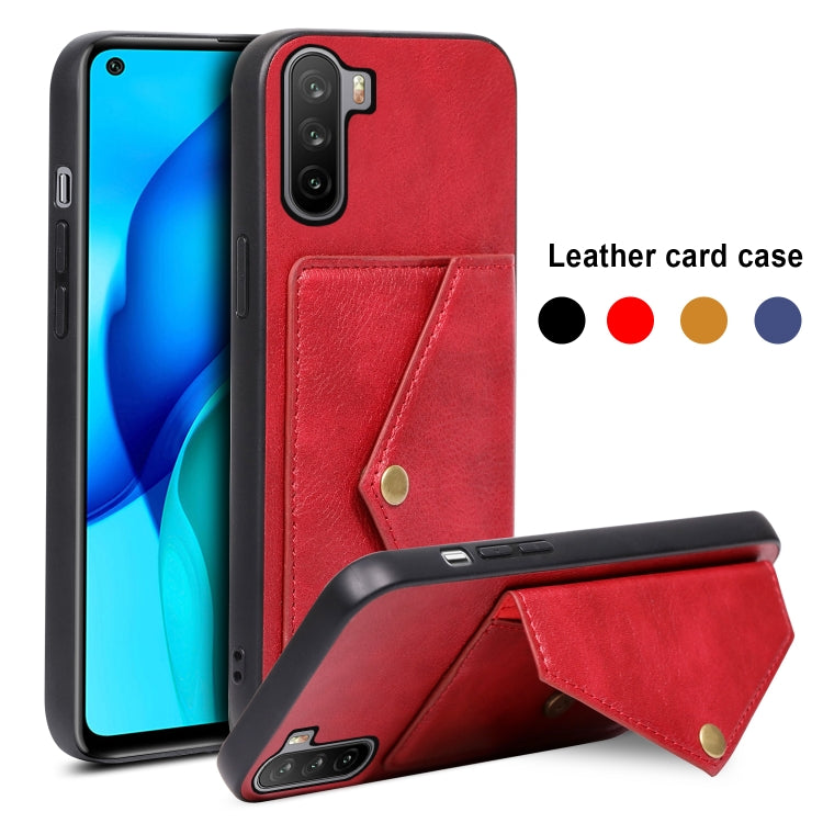 For Huawei Mate 40 Lite Litchi Texture Silicone + PC + PU Leather Back Cover Shockproof Case with Card Slot