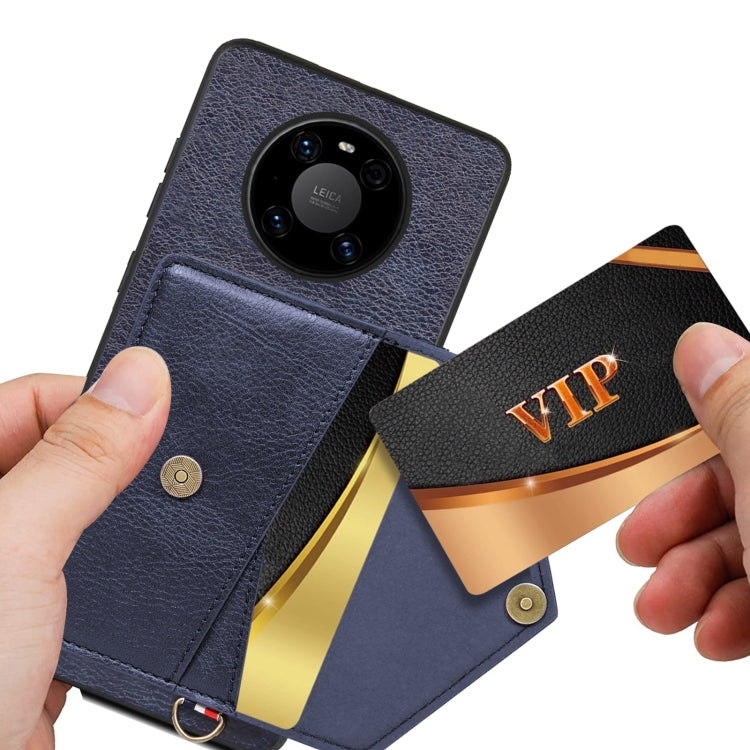 For Huawei Mate 40 Pro Litchi Texture Silicone + PC + PU Leather Back Cover Shockproof Case with Card Slot
