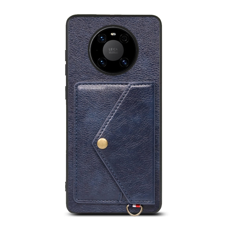 For Huawei Mate 40 Pro Litchi Texture Silicone + PC + PU Leather Back Cover Shockproof Case with Card Slot