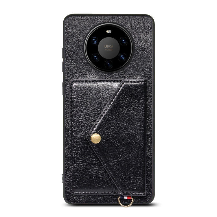 For Huawei Mate 40 Pro+ Litchi Texture Silicone + PC + PU Leather Back Cover Shockproof Case with Card Slot