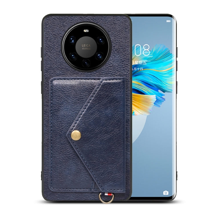 For Huawei Mate 40 Pro+ Litchi Texture Silicone + PC + PU Leather Back Cover Shockproof Case with Card Slot