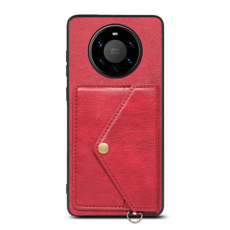 For Huawei Mate 40 Pro+ Litchi Texture Silicone + PC + PU Leather Back Cover Shockproof Case with Card Slot