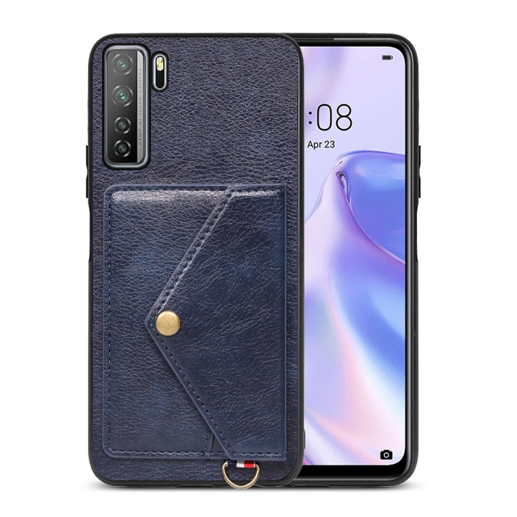 For Huawei nova 7 SE Litchi Texture Silicone + PC + PU Leather Back Cover Shockproof Case with Card Slot
