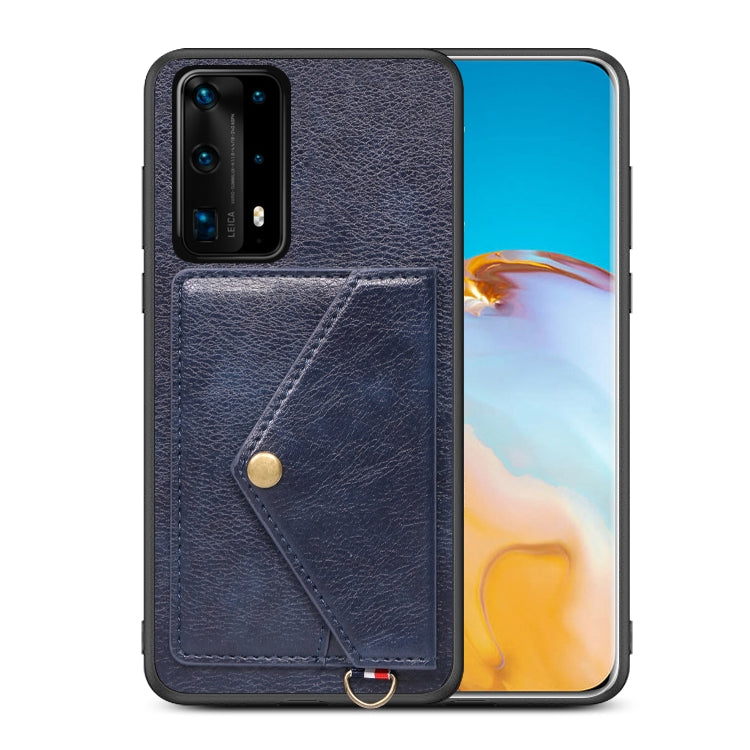 For Huawei P40 Pro+ Litchi Texture Silicone + PC + PU Leather Back Cover Shockproof Case with Card Slot