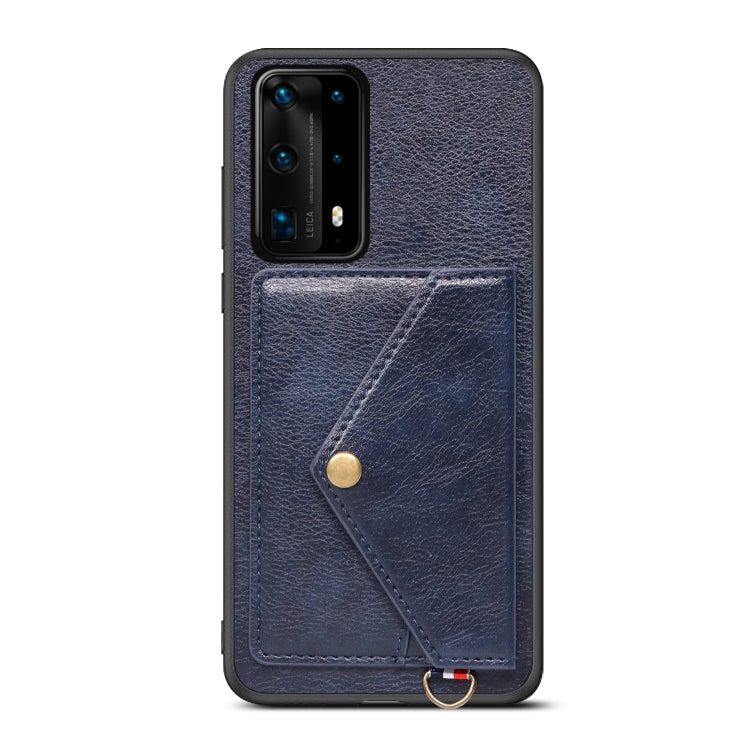 For Huawei P40 Pro+ Litchi Texture Silicone + PC + PU Leather Back Cover Shockproof Case with Card Slot