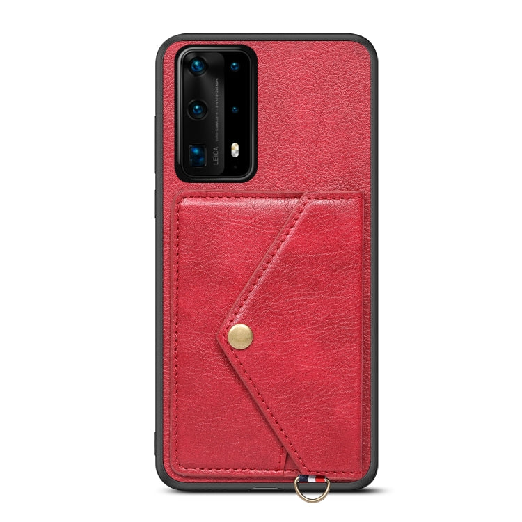 For Huawei P40 Pro+ Litchi Texture Silicone + PC + PU Leather Back Cover Shockproof Case with Card Slot