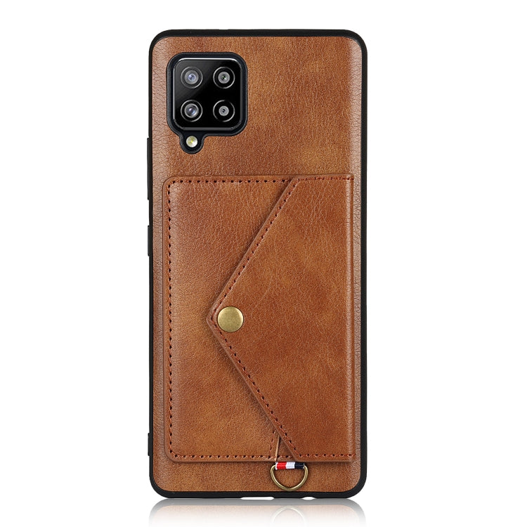 For Samsung Galaxy A12 Litchi Texture Silicone + PC + PU Leather Back Cover Shockproof Case with Card Slot