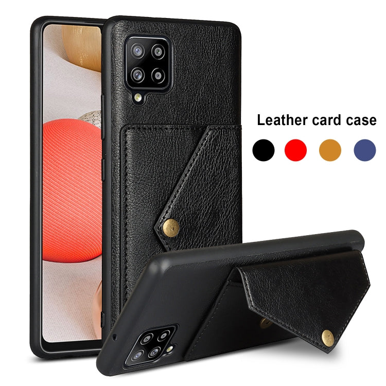 For Samsung Galaxy A42 5G Litchi Texture Silicone + PC + PU Leather Back Cover Shockproof Case with Card Slot