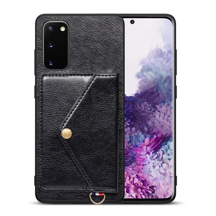 For Samsung Galaxy S20 Litchi Texture Silicone + PC + PU Leather Back Cover Shockproof Case with Card Slot