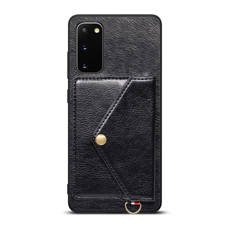 For Samsung Galaxy S20 Litchi Texture Silicone + PC + PU Leather Back Cover Shockproof Case with Card Slot