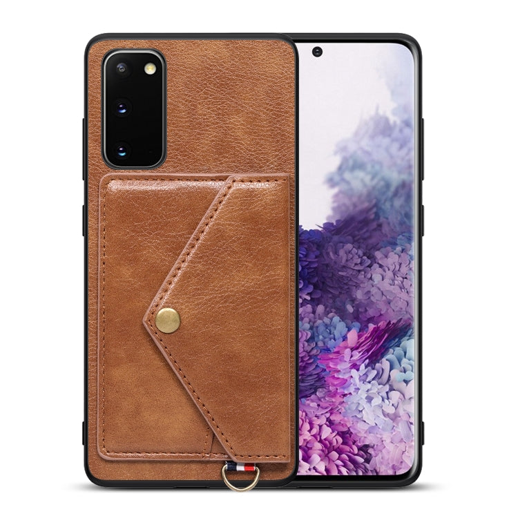 For Samsung Galaxy S20 Litchi Texture Silicone + PC + PU Leather Back Cover Shockproof Case with Card Slot