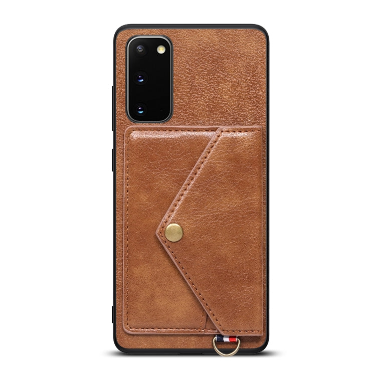 For Samsung Galaxy S20 Litchi Texture Silicone + PC + PU Leather Back Cover Shockproof Case with Card Slot