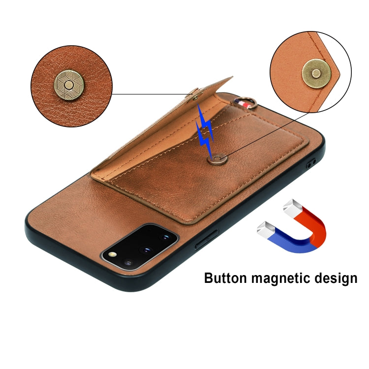 For Samsung Galaxy S20 Litchi Texture Silicone + PC + PU Leather Back Cover Shockproof Case with Card Slot