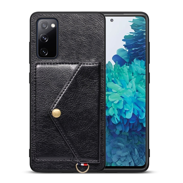 For Samsung Galaxy S20 FE Litchi Texture Silicone + PC + PU Leather Back Cover Shockproof Case with Card Slot