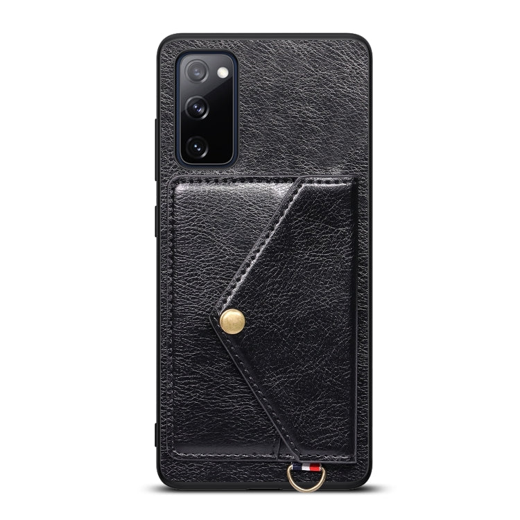 For Samsung Galaxy S20 FE Litchi Texture Silicone + PC + PU Leather Back Cover Shockproof Case with Card Slot