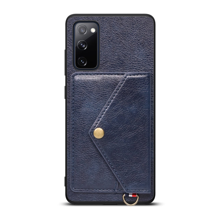 For Samsung Galaxy S20 FE Litchi Texture Silicone + PC + PU Leather Back Cover Shockproof Case with Card Slot