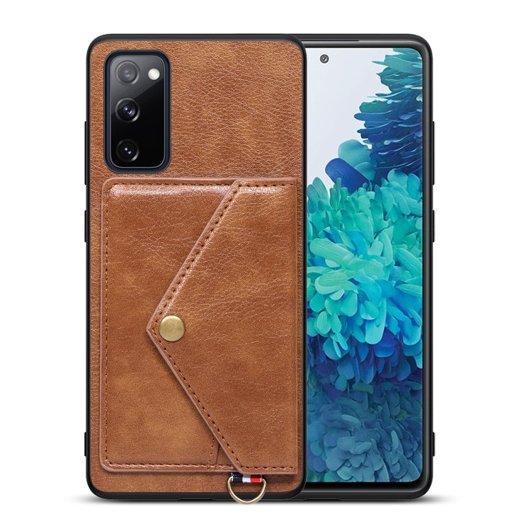 For Samsung Galaxy S20 FE Litchi Texture Silicone + PC + PU Leather Back Cover Shockproof Case with Card Slot