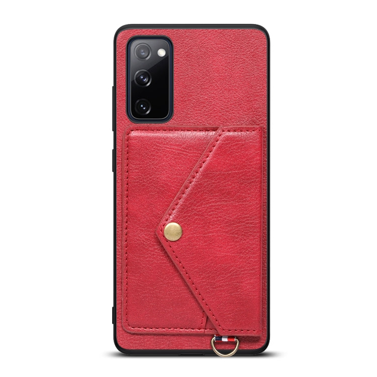 For Samsung Galaxy S20 FE Litchi Texture Silicone + PC + PU Leather Back Cover Shockproof Case with Card Slot