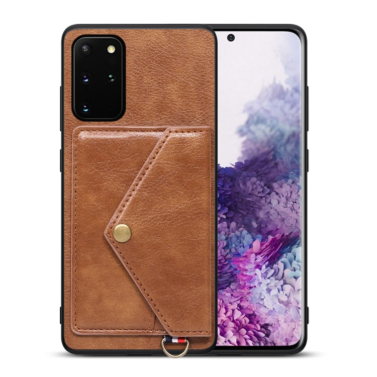For Samsung Galaxy S20+ Litchi Texture Silicone + PC + PU Leather Back Cover Shockproof Case with Card Slot