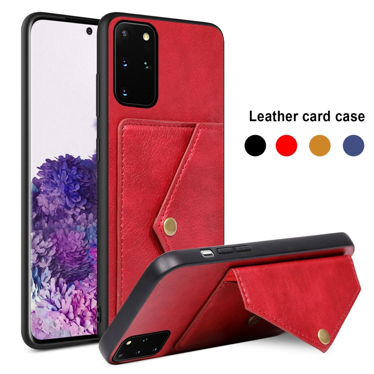For Samsung Galaxy S20+ Litchi Texture Silicone + PC + PU Leather Back Cover Shockproof Case with Card Slot