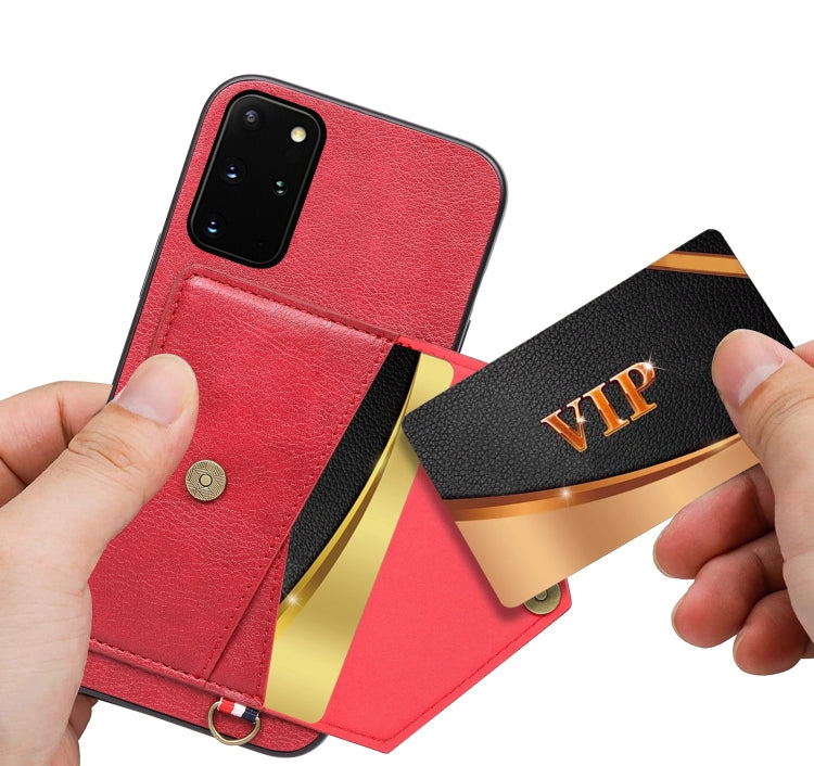 For Samsung Galaxy S20+ Litchi Texture Silicone + PC + PU Leather Back Cover Shockproof Case with Card Slot