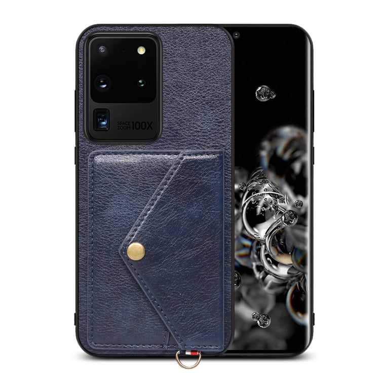 For Samsung Galaxy S20 Ultra Litchi Texture Silicone + PC + PU Leather Back Cover Shockproof Case with Card Slot