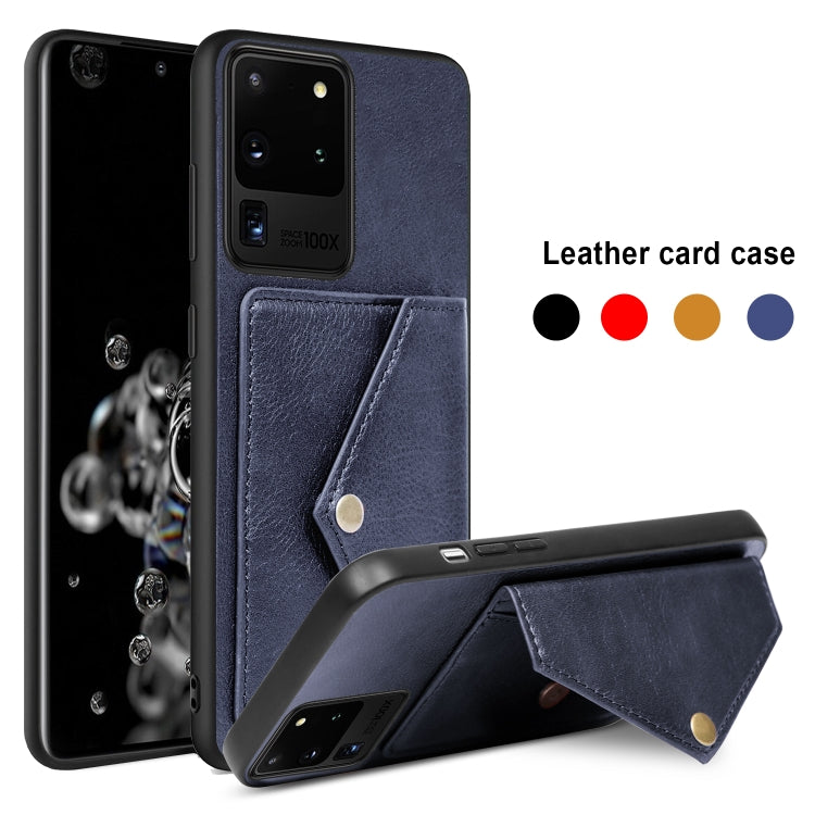 For Samsung Galaxy S20 Ultra Litchi Texture Silicone + PC + PU Leather Back Cover Shockproof Case with Card Slot