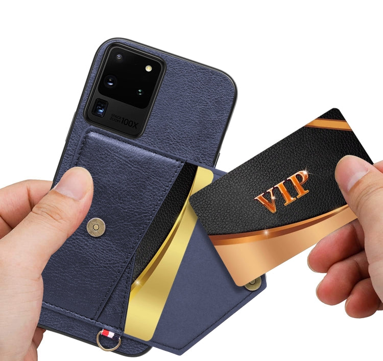 For Samsung Galaxy S20 Ultra Litchi Texture Silicone + PC + PU Leather Back Cover Shockproof Case with Card Slot