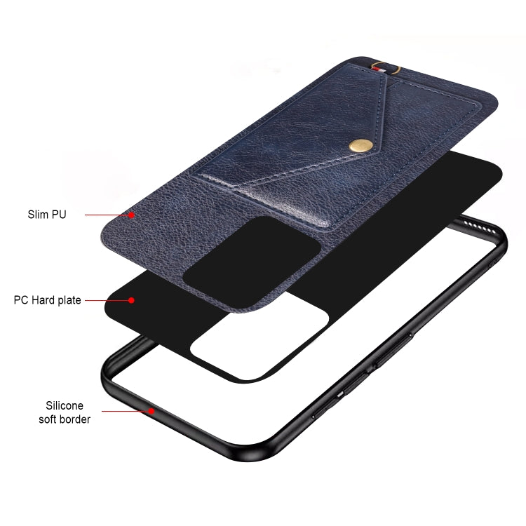 For Samsung Galaxy S20 Ultra Litchi Texture Silicone + PC + PU Leather Back Cover Shockproof Case with Card Slot