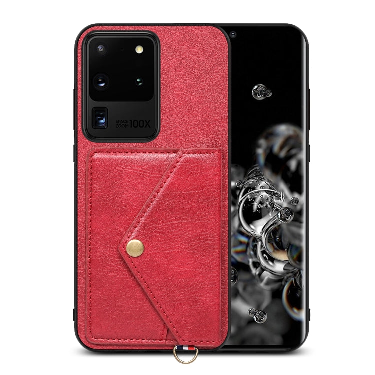 For Samsung Galaxy S20 Ultra Litchi Texture Silicone + PC + PU Leather Back Cover Shockproof Case with Card Slot