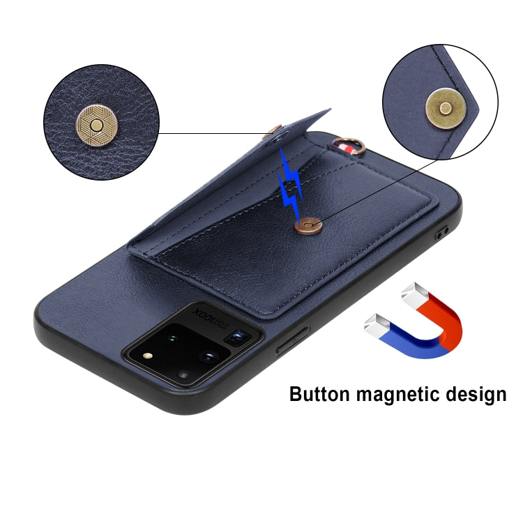For Samsung Galaxy S20 Ultra Litchi Texture Silicone + PC + PU Leather Back Cover Shockproof Case with Card Slot