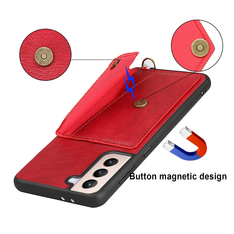 For Samsung Galaxy S21+ 5G Litchi Texture Silicone + PC + PU Leather Back Cover Shockproof Case with Card Slot