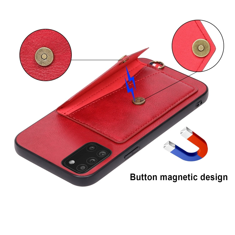 For Samsung Galaxy A31 Litchi Texture Silicone + PC + PU Leather Back Cover Shockproof Case with Card Slot