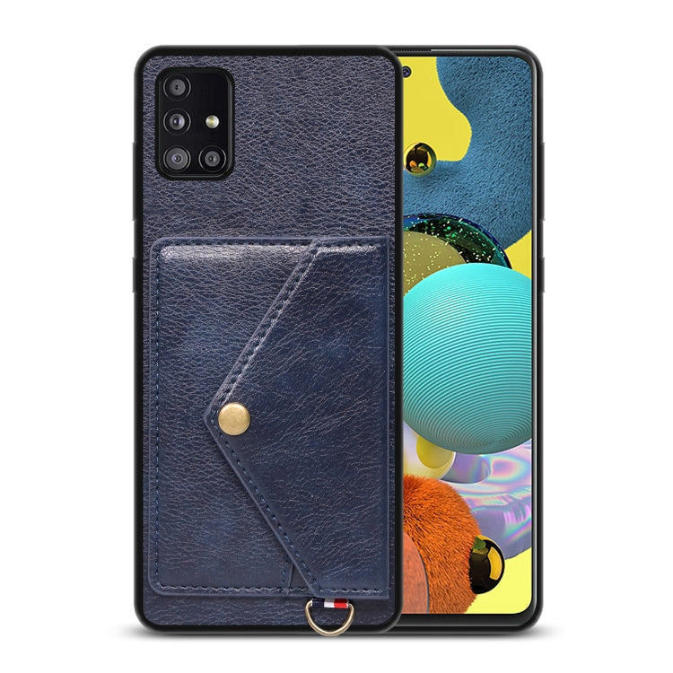 For Samsung Galaxy A51 Litchi Texture Silicone + PC + PU Leather Back Cover Shockproof Case with Card Slot