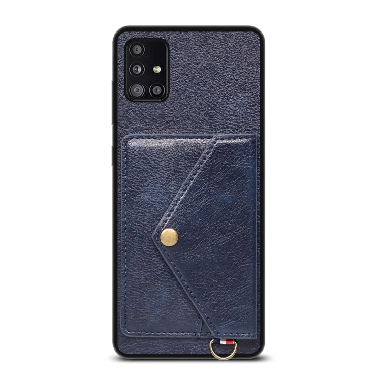 For Samsung Galaxy A51 Litchi Texture Silicone + PC + PU Leather Back Cover Shockproof Case with Card Slot