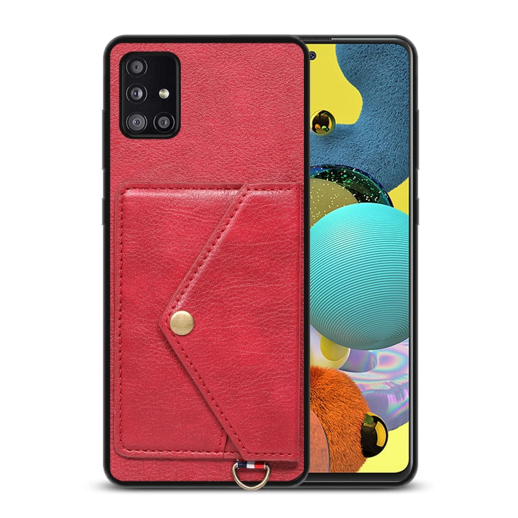 For Samsung Galaxy A51 Litchi Texture Silicone + PC + PU Leather Back Cover Shockproof Case with Card Slot