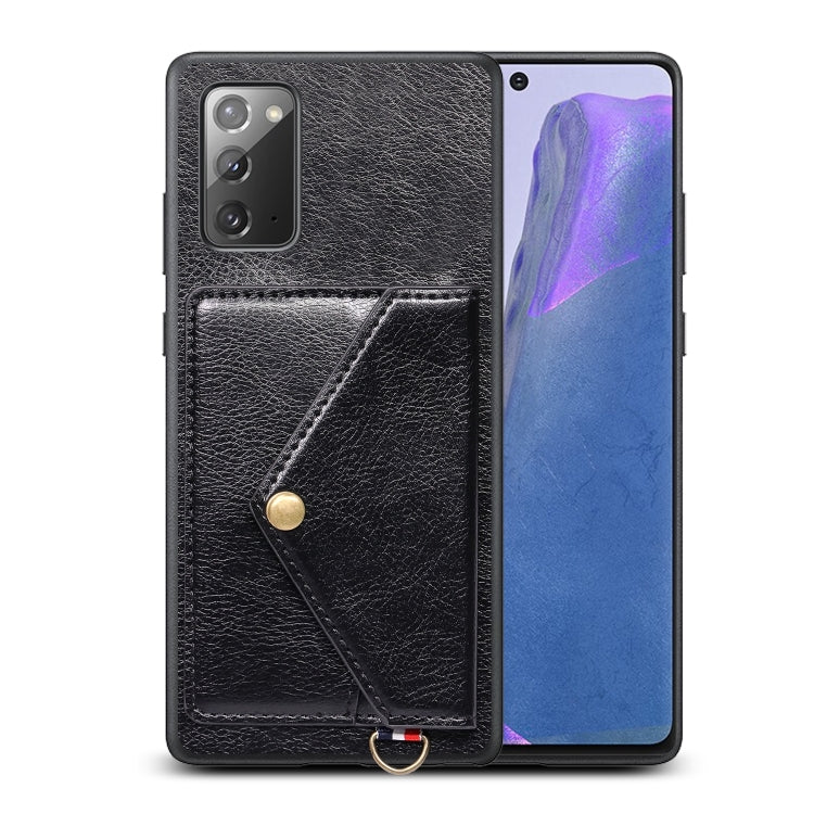 For Samsung Galaxy Note20 Litchi Texture Silicone + PC + PU Leather Back Cover Shockproof Case with Card Slot