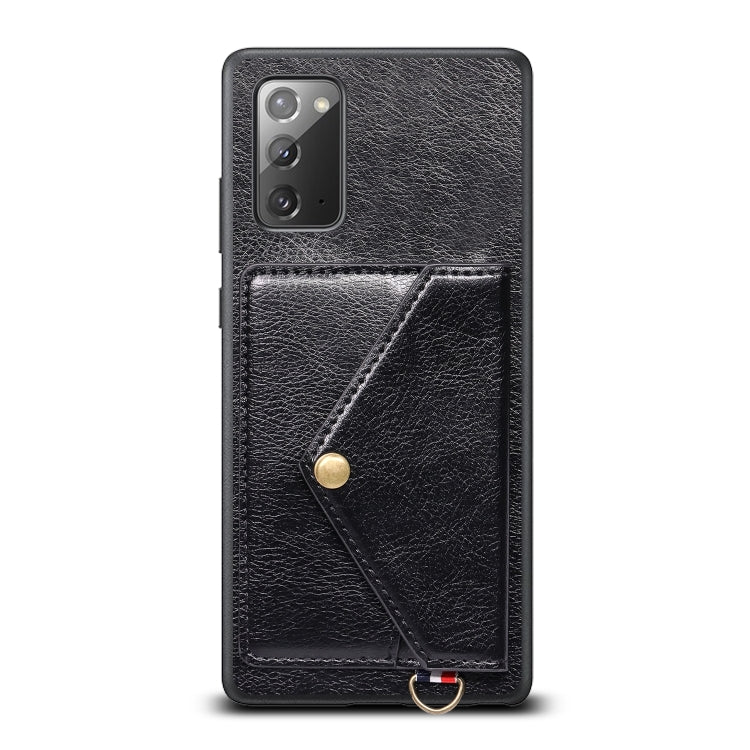 For Samsung Galaxy Note20 Litchi Texture Silicone + PC + PU Leather Back Cover Shockproof Case with Card Slot